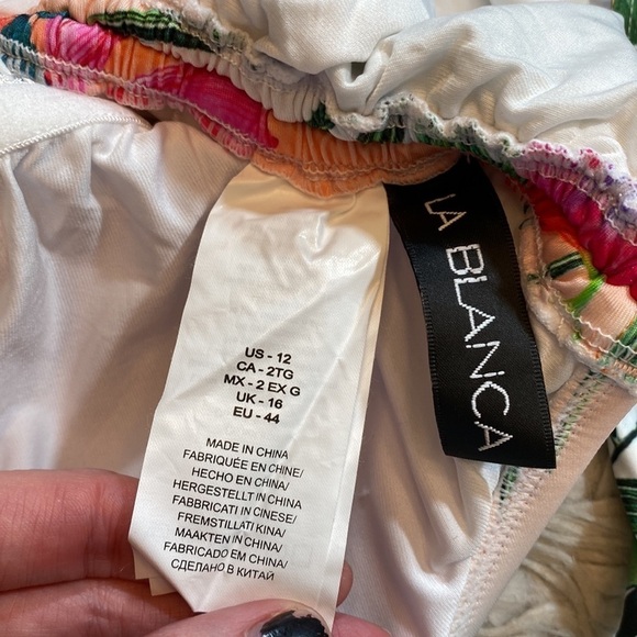 NWT LA BLANCA Tropicalia Ruched One Shoulder One Piece Swimsuit sz 12 - Picture 3 of 13